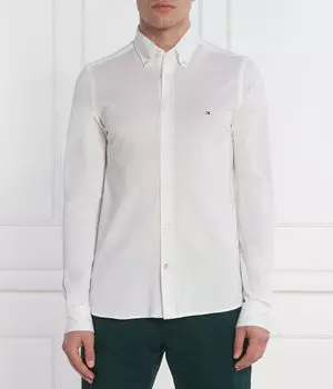 Рубашка мужская Tommy Hilfiger облегающего кроя хлопковая, белый