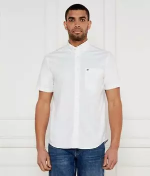 Рубашка мужская Tommy Hilfiger оксфордская с коротким рукавом, белый
