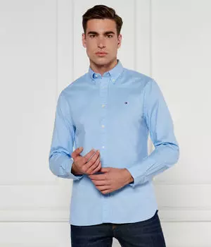 Рубашка мужская Tommy Hilfiger с логотипом бренда, синий