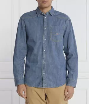 Рубашка мужская Tommy Jeans джинсовая свободного кроя, синий