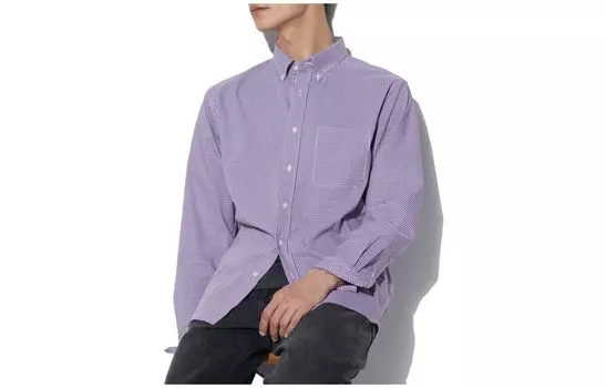 Рубашка мужская Uniqlo, синий