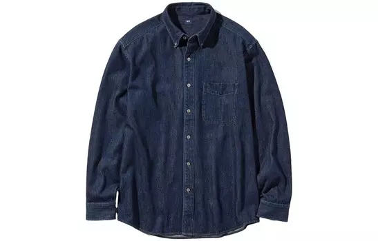 Рубашка мужская Uniqlo, темно-синий