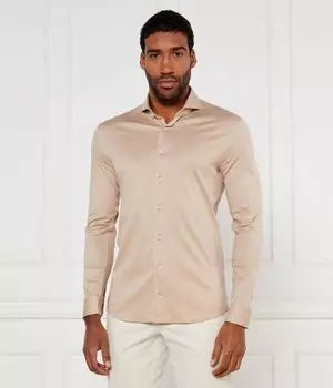 Рубашка мужская Van Laack облегающего кроя с отливом, бежевый