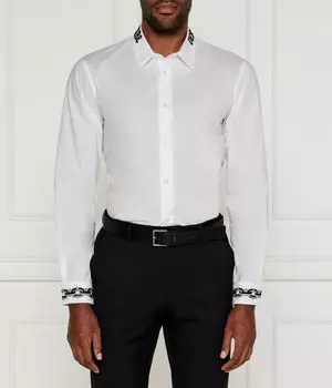 Рубашка мужская Versace Jeans Couture с декором ворота и манжет, белый