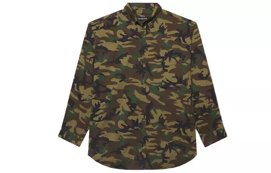 Рубашка мужская зеленая Balenciaga, зеленый