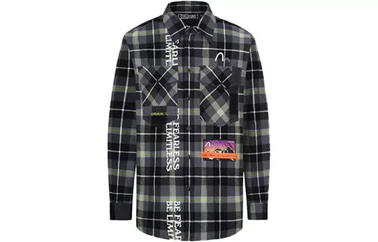 Рубашка мужская зеленая Evisu, зеленый