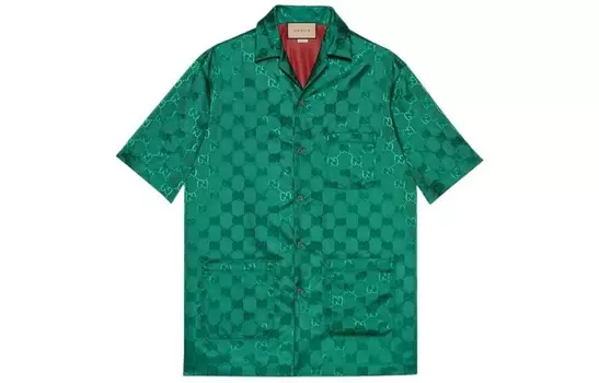 Рубашка мужская зеленая Gucci, зеленый