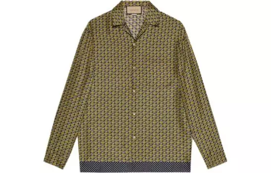 Рубашка мужская зеленая Gucci, зеленый