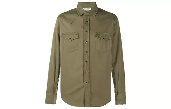 Рубашка мужская зеленая Saint Laurent, зеленый