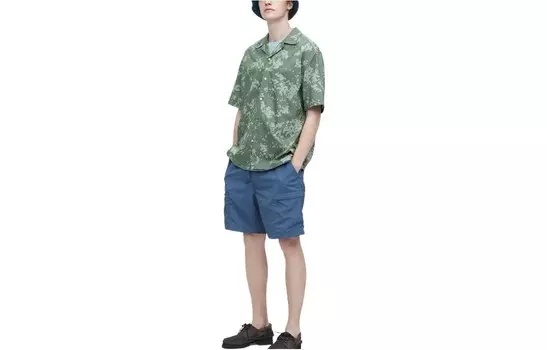 Рубашка мужская зеленая Uniqlo, зеленый