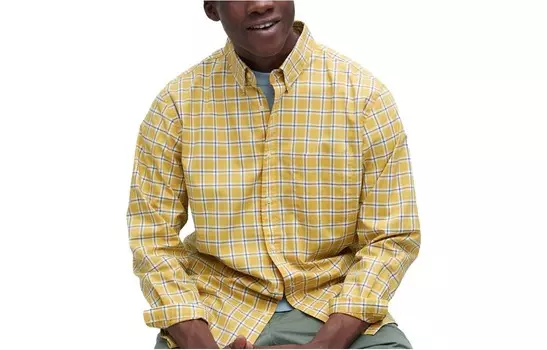 Рубашка мужская желтая Uniqlo, желтый
