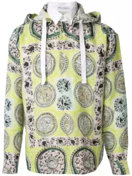 Рубашка Mystic Paisley с капюшоном JW ANDERSON, зеленый