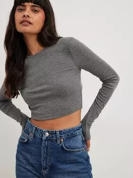 Рубашка NA-KD, пестрый серый