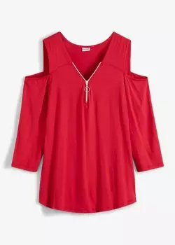 Рубашка на молнии Bodyflirt, пурпурный