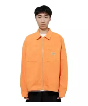 Рубашка на молнии из плотной ткани Stssy, оранжевый