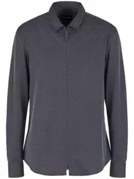 Рубашка на молнии с геометричным узором GIORGIO ARMANI, синий