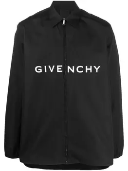 Рубашка на молнии с логотипом Givenchy, черный