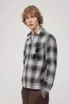 Рубашка на молнии свободного кроя H&M, коричневый