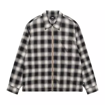 Рубашка на молнии в клетку Stussy Eddie, цвет Черный