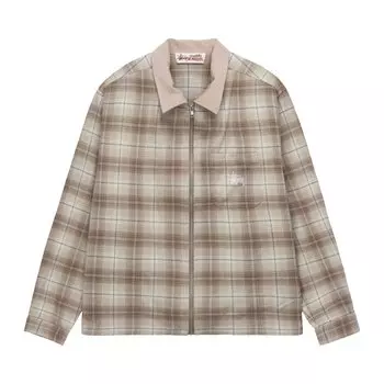 Рубашка на молнии в клетку Stussy Frank, цвет Тан