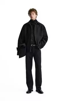 Рубашка на молнии ZARA, черный