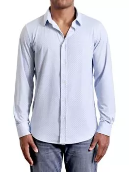 Рубашка на пуговицах эластичного кроя Brooks Hyden Yoo, синий