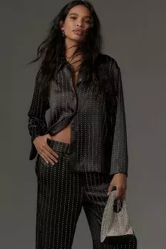 Рубашка на пуговицах Baum und Pferdgarten Mariko с кристаллами, черный