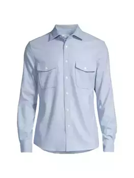 Рубашка на пуговицах Chaser Reiss, цвет soft blue melange