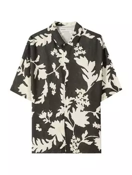 Рубашка на пуговицах Comfort fit Bershka, черный