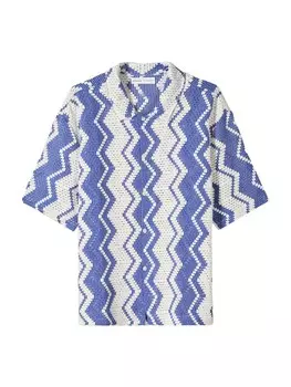 Рубашка на пуговицах Comfort fit Bershka, сапфировый