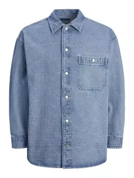 Рубашка на пуговицах Comfort fit JACK & JONES JORSantorini, синий деним