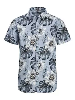 Рубашка на пуговицах Comfort fit JACK & JONES, темно-синий/светло-синий