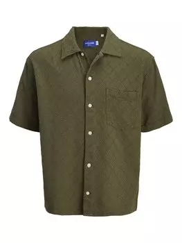 Рубашка на пуговицах Comfort fit JACK & JONES, оливковый
