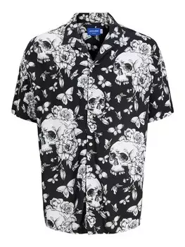 Рубашка на пуговицах Comfort fit JACK & JONES, черный