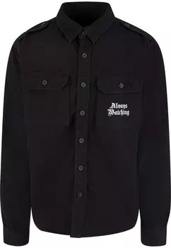 Рубашка на пуговицах Comfort fit Mister Tee Always Watching, черный