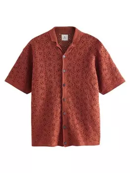 Рубашка на пуговицах Comfort fit Next, цвет Rusty red