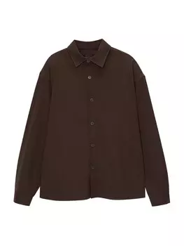 Рубашка на пуговицах Comfort fit Pull&Bear, коричневый