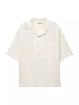Рубашка на пуговицах Comfort fit Pull&Bear, белый