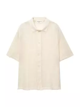 Рубашка на пуговицах Comfort fit Pull&Bear, белый
