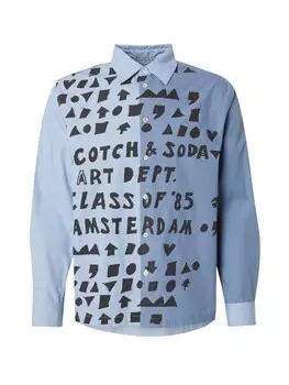 Рубашка на пуговицах Comfort fit SCOTCH & SODA, цвет Dusty blue/Light blue