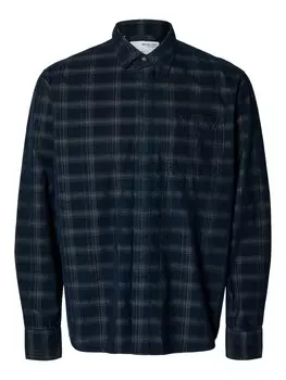 Рубашка на пуговицах Comfort fit SELECTED, морской синий