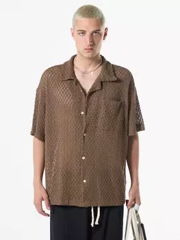 Рубашка на пуговицах Comfort fit VAMOS CLO Nemesia, коричневый