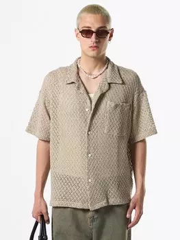 Рубашка на пуговицах Comfort fit VAMOS CLO Nemesia, бежевый