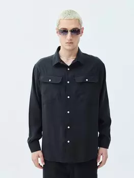 Рубашка на пуговицах Comfort fit VAMOS CLO Oklahoma City, черный