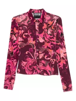 Рубашка на пуговицах «Фарфоровый барокко» Versace Jeans Couture, красный