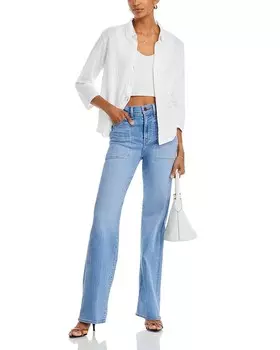 Рубашка на пуговицах из эластичного льна Majestic Filatures, белый