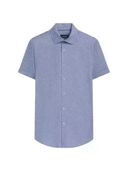 Рубашка на пуговицах из технического хлопка Ooohcotton Bugatchi, синий