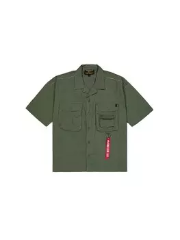 Рубашка на пуговицах классического кроя ALPHA INDUSTRIES, оливковый