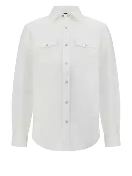 Рубашка на пуговицах классического кроя Boggi Milano, белый