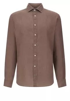Рубашка на пуговицах классического кроя Boggi Milano, серо-коричневый